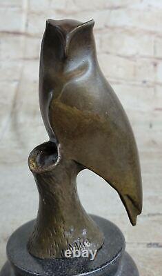 Sculpture Figurine De Hibou Oiseau En Bronze Art Abstrait Moderne Fait Main