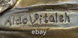 Sculpture Figurine Femme Bronze Art Déco Originale Signée Vitaleh 1920 À Vendre
