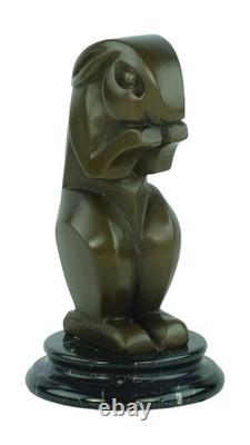 Sculpture Lapin Art déco en bronze sur un socle en marbre noir d'après A. Bizette