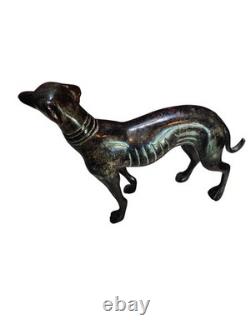 Sculpture, Sculpture en bronze Lévrier Anglais/greyhound Art déco XXe