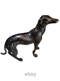 Sculpture, Sculpture en bronze Lévrier Anglais/greyhound Art déco XXe