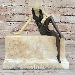 Sculpture Statue De Danseuse Modèle Actrice En Bronze Art Déco Offre NR