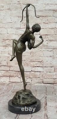 Sculpture Statue En Bronze Signée De Diane La Chasseresse Art Nu Cadeau Mythique