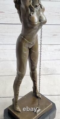 Sculpture Statue Figure Érotique En Bronze De Femme Nue Signée Art Nouveau