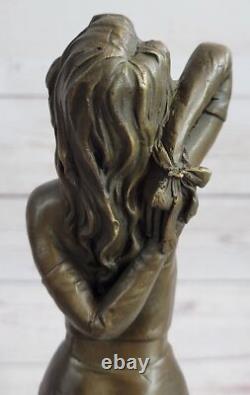 Sculpture Statue Figure Érotique En Bronze De Femme Nue Signée Art Nouveau