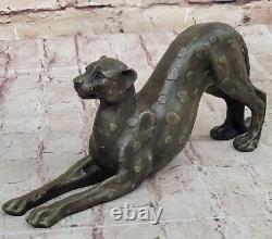 Sculpture Statue Figurine En Bronze Cheetah Jaguar Puma Art Déco