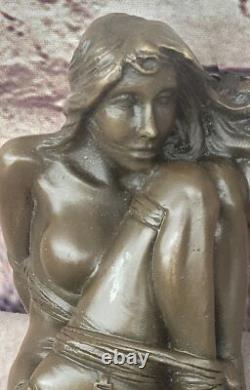 Sculpture Statue Figurine Femme Nue Bronze Art Déco Érotique Bondage À Vendre