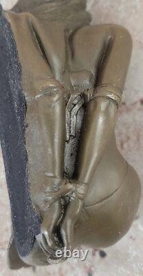 Sculpture Statue Figurine Femme Nue Bronze Art Déco Érotique Bondage À Vendre