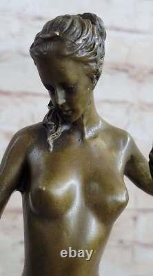 Sculpture Statue Nu Art Déco De Diane La Chasseresse En Bronze Signé Mythique NR
