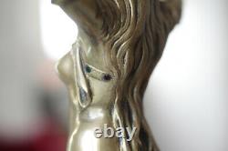 Sculpture Statuette en bronze Lampe Art Nouveau Signée H Fugere