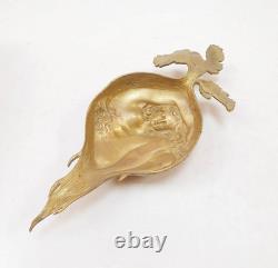 Sculpture Vide-poche Bronze de Vienne signé Bergmann GESCHÜTZT Art Nouveau Vénus