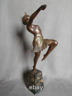 Sculpture art deco 30s statue femme danseuse regule couleur bronze dancer woman