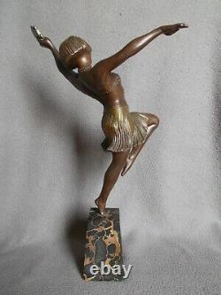 Sculpture art deco 30s statue femme danseuse regule couleur bronze dancer woman