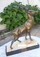 Sculpture Bronze Animalier Cerf Bronze Décor Chasse D'époque Art Nouveau