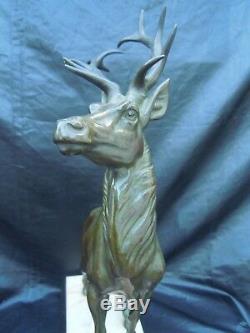 Sculpture bronze animalier cerf bronze décor chasse d'époque Art Nouveau