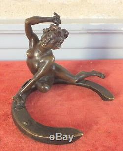 Sculpture bronze art nouveau Georges Recipon la Chance