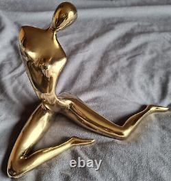 Sculpture bronze doré Femme nue stylisée art contemporain Michel ILHAT 1999
