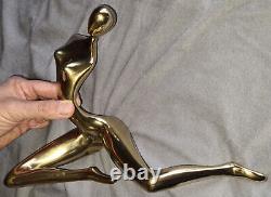 Sculpture bronze doré Femme nue stylisée art contemporain Michel ILHAT 1999