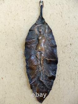 Sculpture bronze femme végétaux ART NOUVEAU