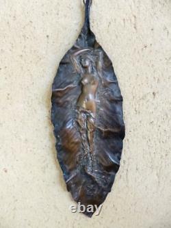 Sculpture bronze femme végétaux ART NOUVEAU