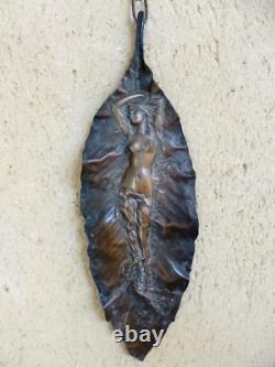 Sculpture bronze femme végétaux ART NOUVEAU