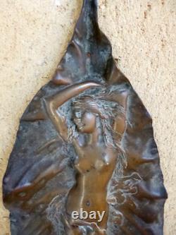 Sculpture bronze femme végétaux ART NOUVEAU