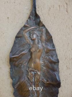 Sculpture bronze femme végétaux ART NOUVEAU