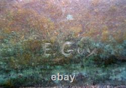 Sculpture bronze signé Elise Guy Art Déco Mouette en Plein Vol devant une Voile