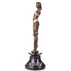 Sculpture d'une danseuse en bronze doré Art Déco d'après Demetre Chiparus