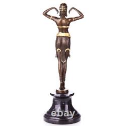 Sculpture d'une danseuse en bronze doré Art Déco d'après Demetre Chiparus