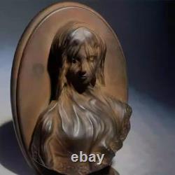 Sculpture de dame voilée en bronze artisanale statue d'art classique