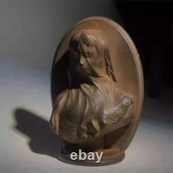 Sculpture de dame voilée en bronze artisanale statue d'art classique