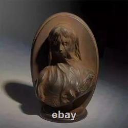 Sculpture de dame voilée en bronze artisanale statue d'art classique