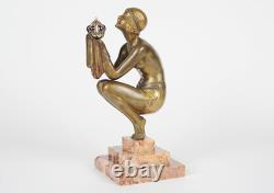 Sculpture en Bronze Art Deco Oblivion signée Georges Duvernet. RARE