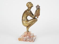 Sculpture en Bronze Art Deco Oblivion signée Georges Duvernet. RARE