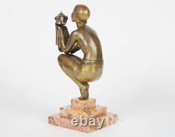 Sculpture en Bronze Art Deco Oblivion signée Georges Duvernet. RARE