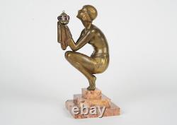 Sculpture en Bronze Art Deco Oblivion signée Georges Duvernet. RARE