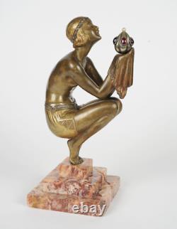 Sculpture en Bronze Art Deco Oblivion signée Georges Duvernet. RARE