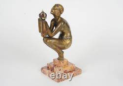 Sculpture en Bronze Art Deco Oblivion signée Georges Duvernet. RARE