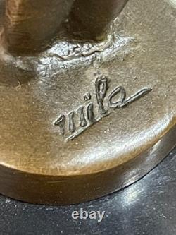 Sculpture en bronze Art Déco Danseuse ballerine Signée Milo Cachet bronze