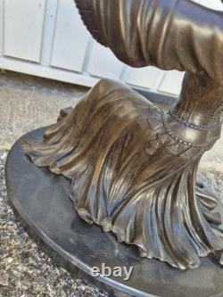 Sculpture en bronze Danseuse orientale signée Elis Art Déco