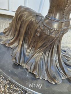 Sculpture en bronze Danseuse orientale signée Elis Art Déco