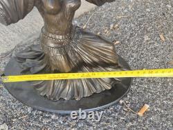 Sculpture en bronze Danseuse orientale signée Elis Art Déco