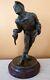 Sculpture En Bronze Louis Alfred Barye Personnage De La Commedia Dell' Arte Fils