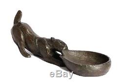 Sculpture en bronze art deco 1930 Chien Fox Signe Becquerel