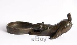 Sculpture en bronze art deco 1930 Chien Fox Signe Becquerel