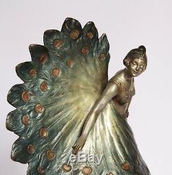 Sculpture en bronze art deco 1930 statuette femme danseuse Signée Luce