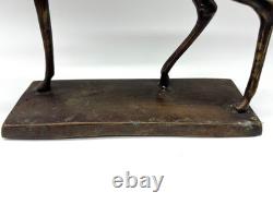 Sculpture en bronze cheval stylisé Art moderne brutalisme 24 cm patiné