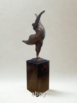 Sculpture en bronze d'après Milo Danseuse Art moderne Socle marbre 33cm