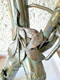 Sculpture en bronze double vase époque art nouveau